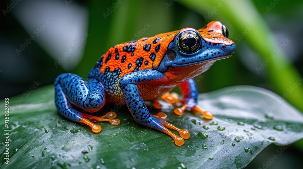 Vibrant Blue and Orange Poison Dart Frog Vibrant Blue and Orange Poison Dart Frog