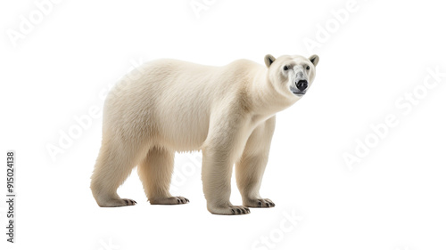 Polar bear isolated on a transparent background.