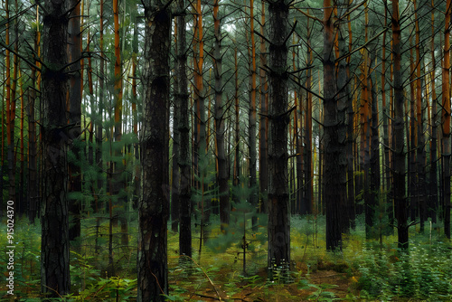Pine Forest Background Image