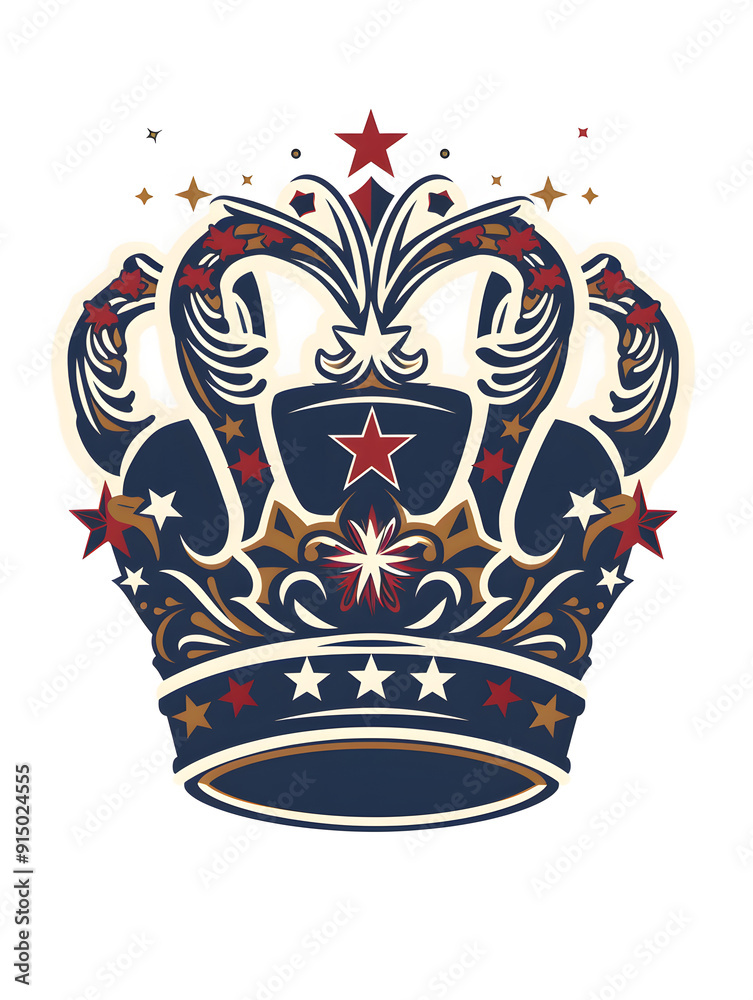 Crown and Stars traditional tattoo illustration Crown and Stars traditional tattoo illustration
