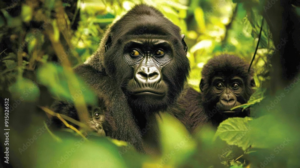 Gorilla Family in the Rainforest Gorilla Family in the Rainforest