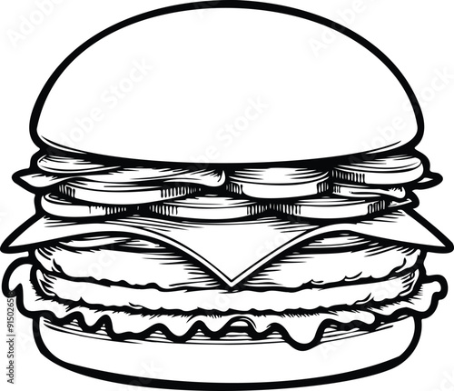 Burger outline design 