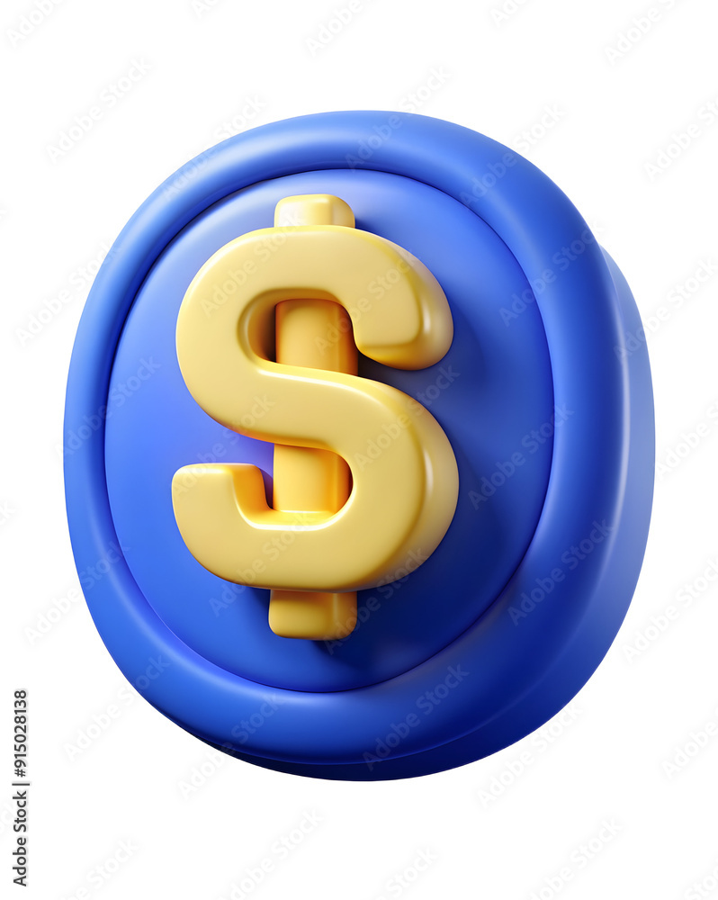 Photo realistic investment symbol with blue background, perfect for business plans and financial strategies. Photo stock concept.