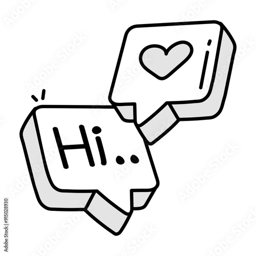 Communication icon designed in sketchy style 

