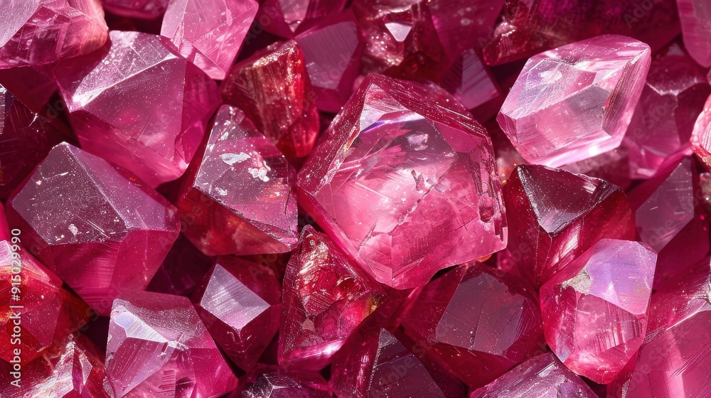 Close-up of Vibrant Pink Tourmaline Crystals. Close-up of Vibrant Pink Tourmaline Crystals.