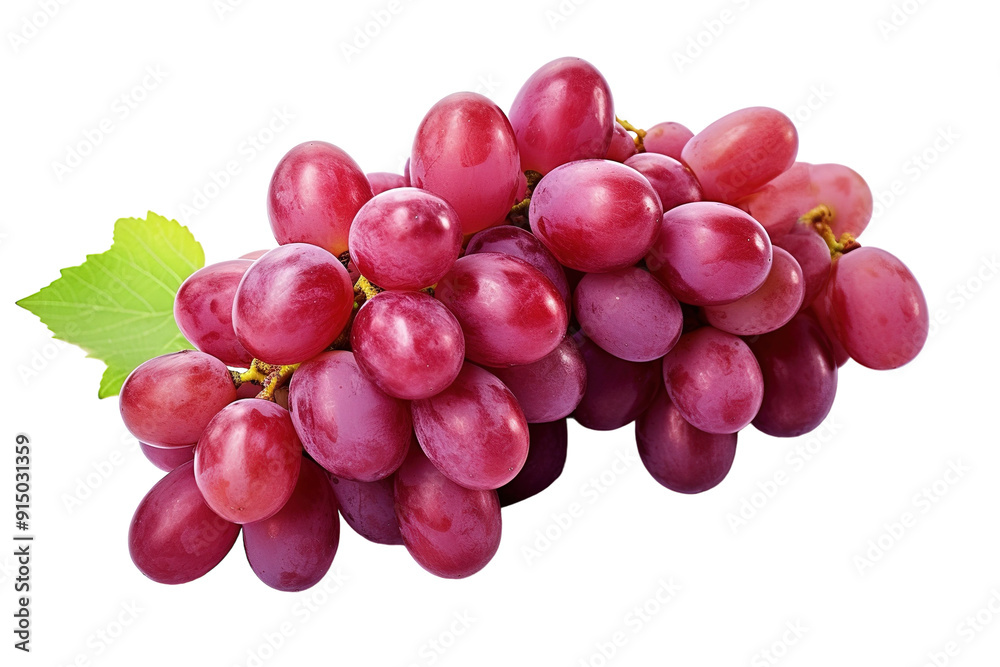 Vibrant Clusters of Fresh Red Grapes Resting Gracefully on a White Surface on Transparent PNG Background.. Vibrant Clusters of Fresh Red Grapes Resting Gracefully on a White Surface on Transparent PNG Background..