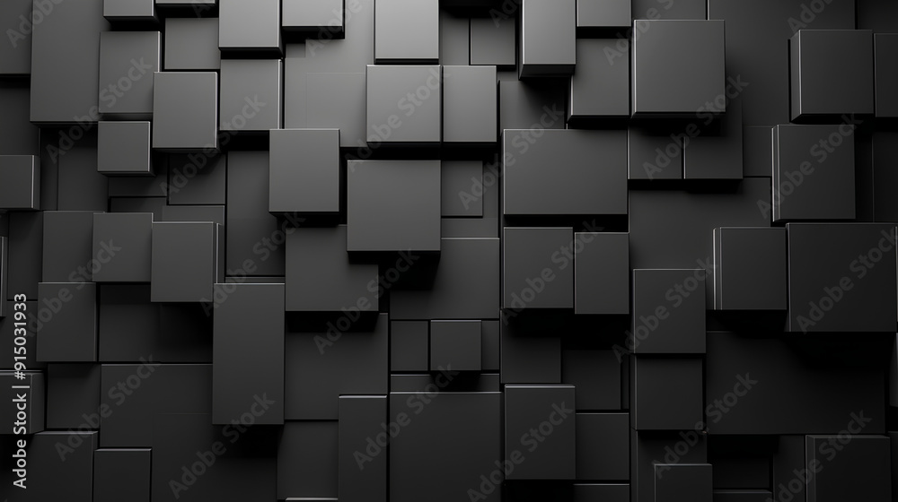 Abstract geometric blocks on black background Abstract geometric blocks on black background