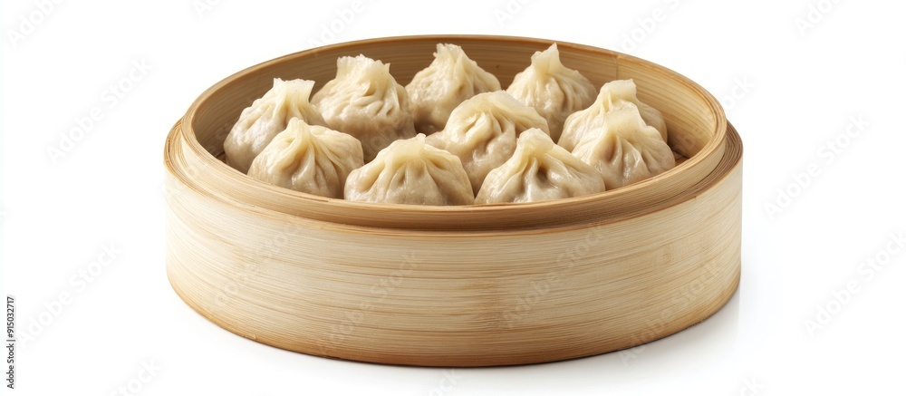 Steamed Dumplings in a Bamboo Steamer Steamed Dumplings in a Bamboo Steamer