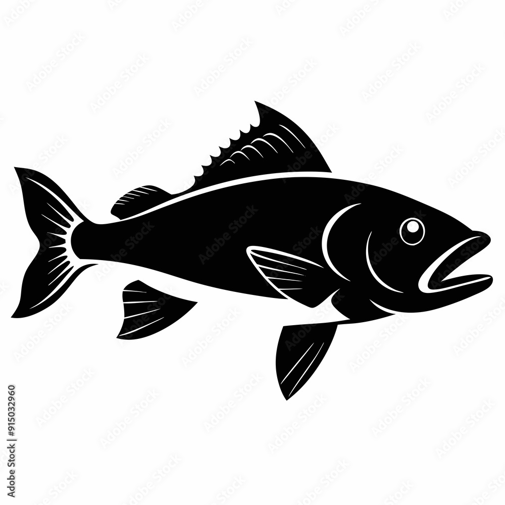 Cod fish Black silhouette Cod fish Black silhouette