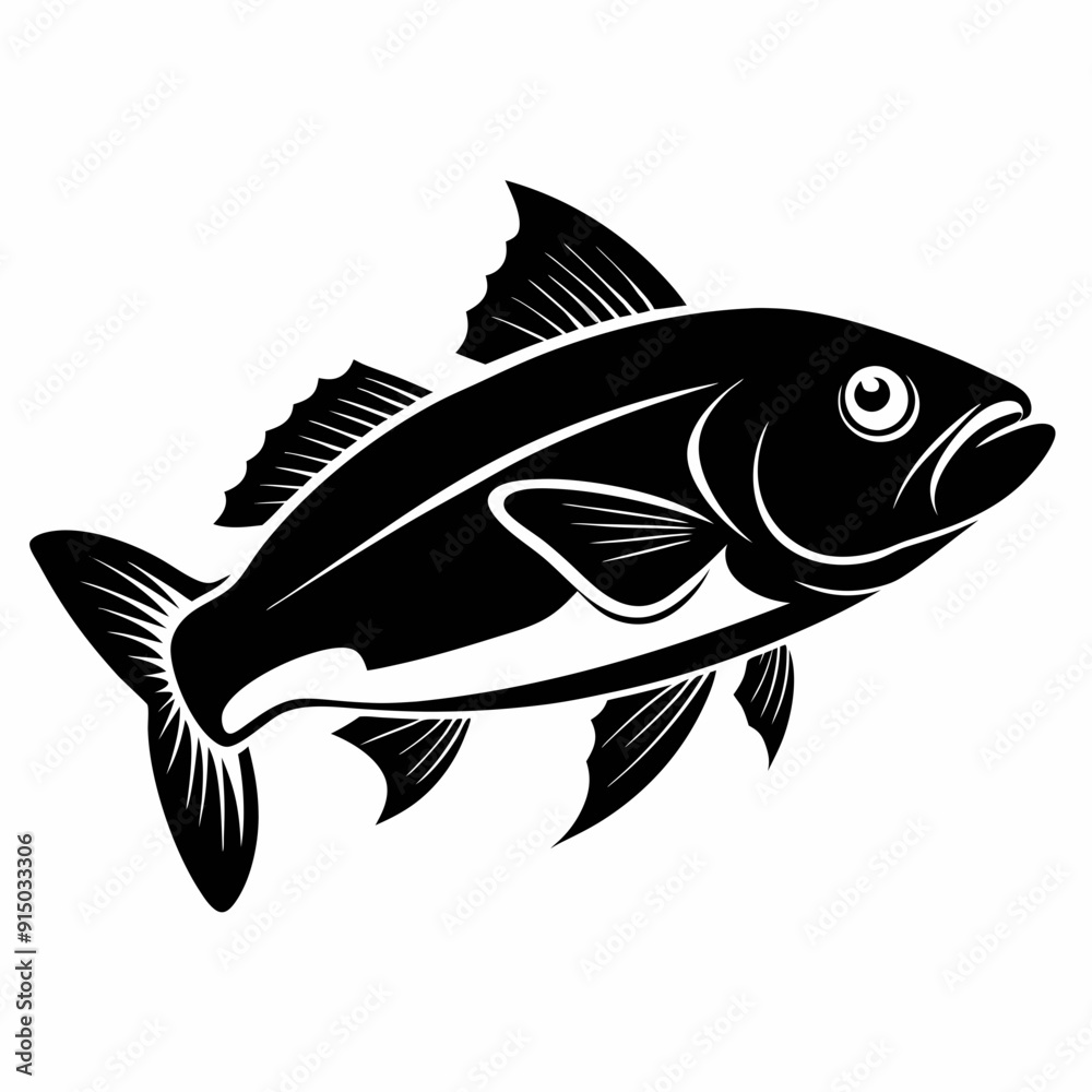 Cod fish Black silhouette Cod fish Black silhouette