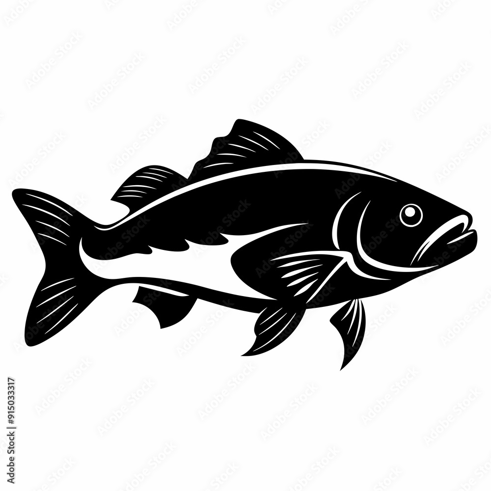 Cod fish Black silhouette Cod fish Black silhouette