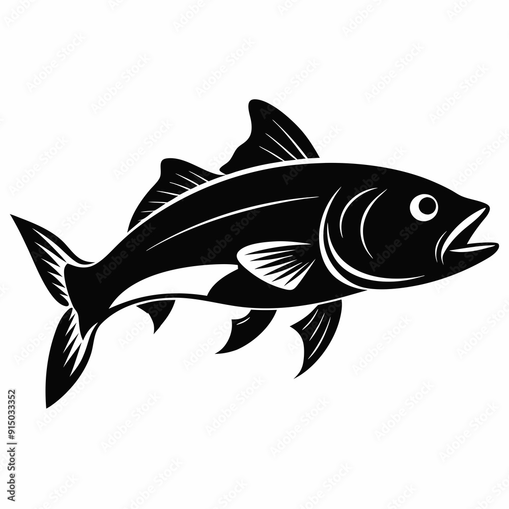 Cod fish Black silhouette Cod fish Black silhouette
