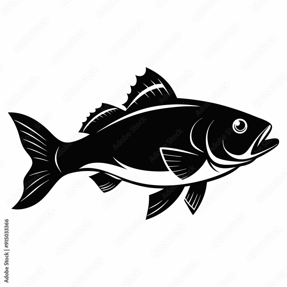 Cod fish Black silhouette Cod fish Black silhouette