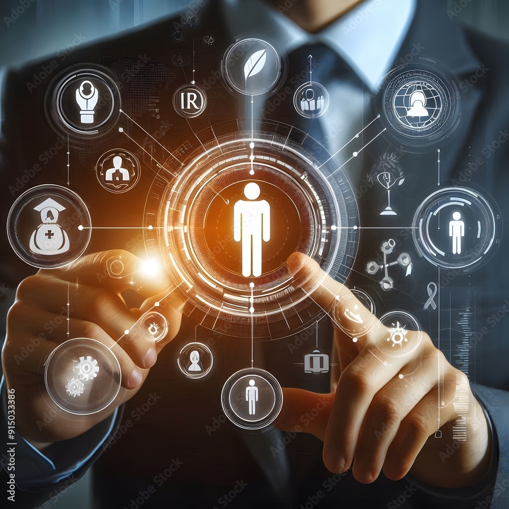 Fototapeta premium Comprehensive HR Management Technology Solutions for Streamlined Workforce Management and Talent Development