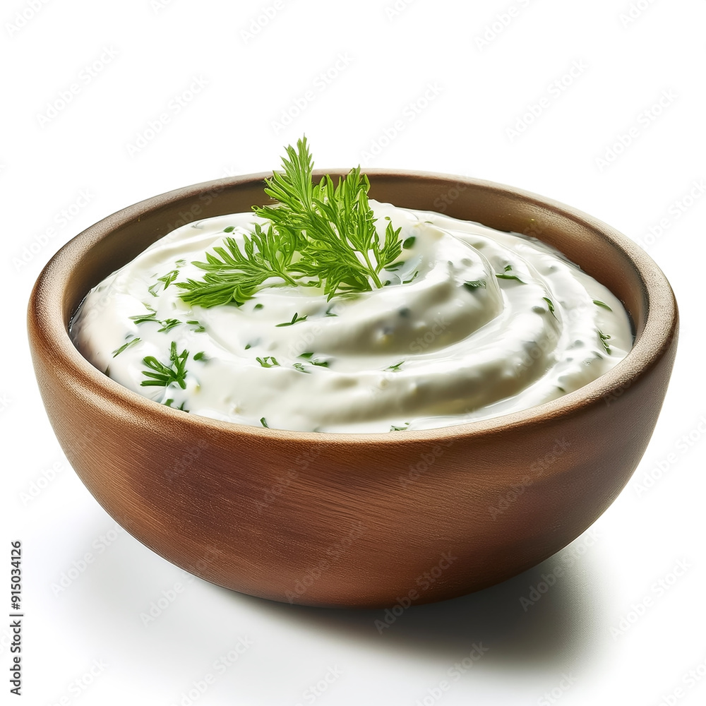 sour cream dip sauce with herbs isolated on white background sour cream dip sauce with herbs isolated on white background