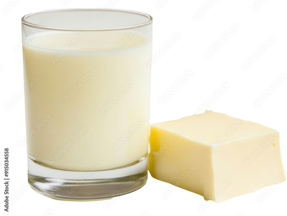 Fresh butter milk isolated on transparent background