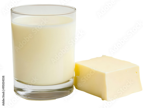 Obraz na płótnie Fresh butter milk isolated on transparent background w salonie