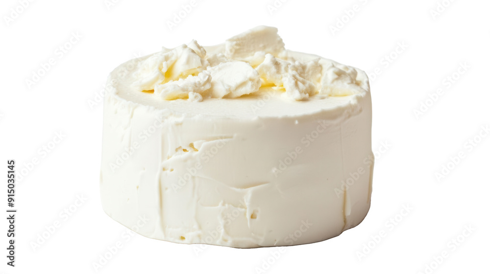 Fresh cream cheese isolated on transparent background
