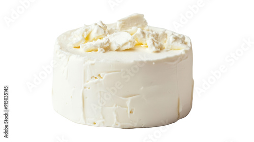 Obraz na płótnie Fresh cream cheese isolated on transparent background w salonie