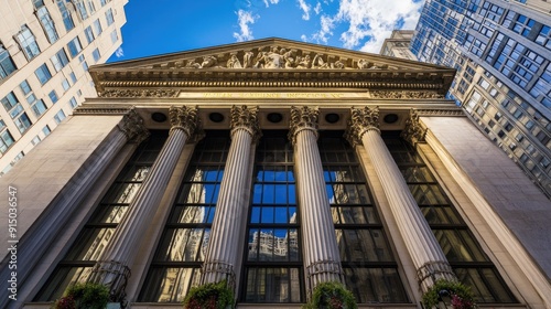 Stock exchange building exterior, symbolizing institutional investment