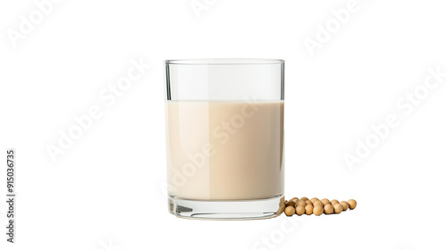 Fresh soy milk isolated on transparent background