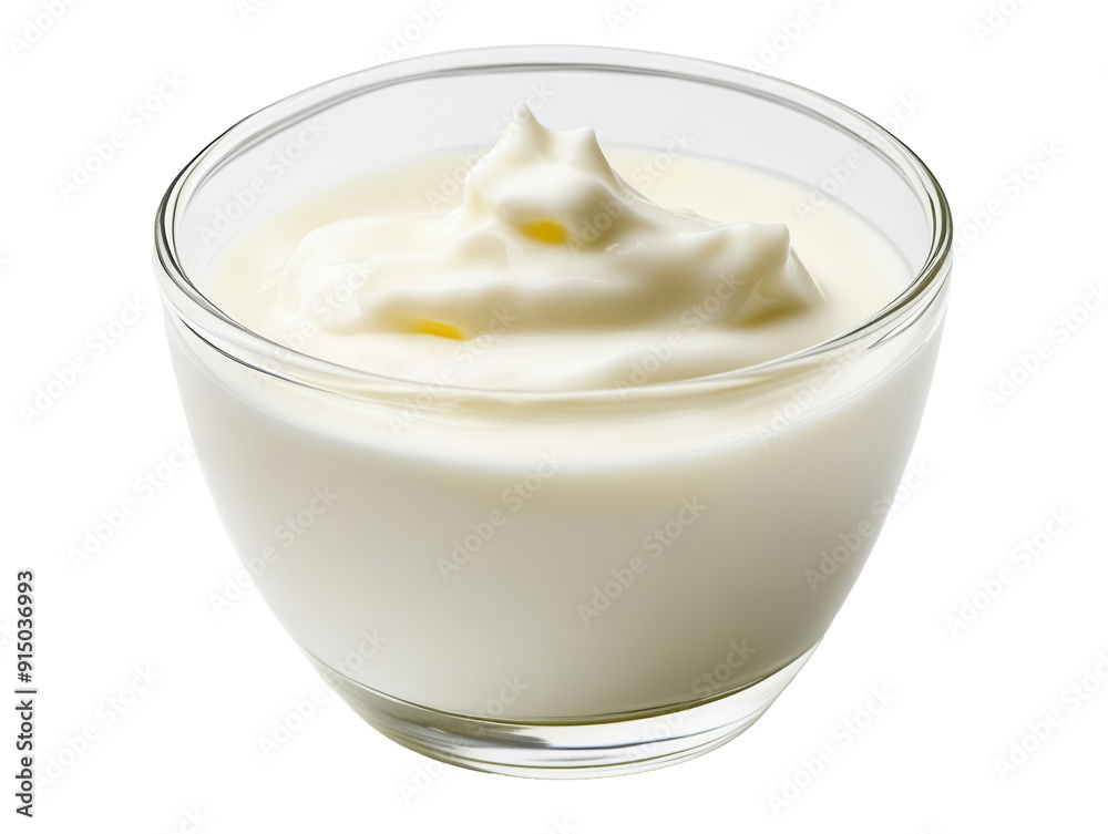 Fresh yogurt isolated on transparent background