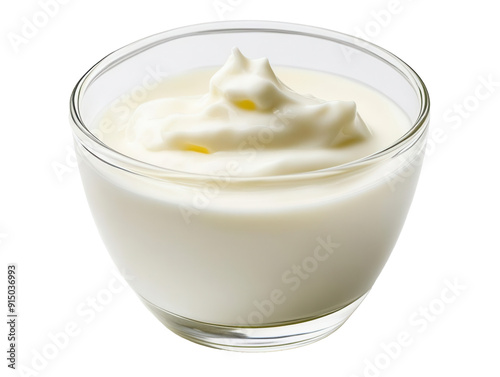 Obraz na płótnie Fresh yogurt isolated on transparent background w salonie