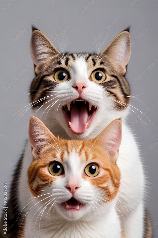 Stacked Surprised Cats Duo Generative AI Stacked Surprised Cats Duo Generative AI