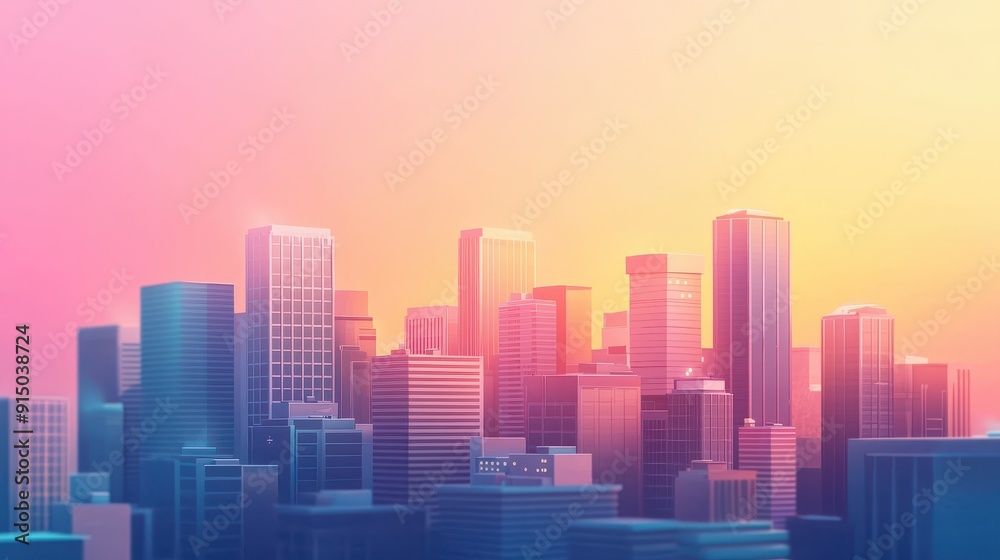 A vibrant city skyline at sunset, showcasing modern buildings against a colorful gradient sky. A vibrant city skyline at sunset, showcasing modern buildings against a colorful gradient sky.