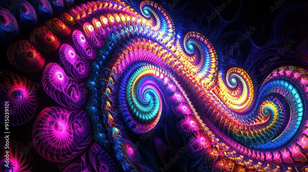 Vibrant fractal pattern featuring swirling colors and intricate designs, perfect for creative and abstract themes. Vibrant fractal pattern featuring swirling colors and intricate designs, perfect for creative and abstract themes.