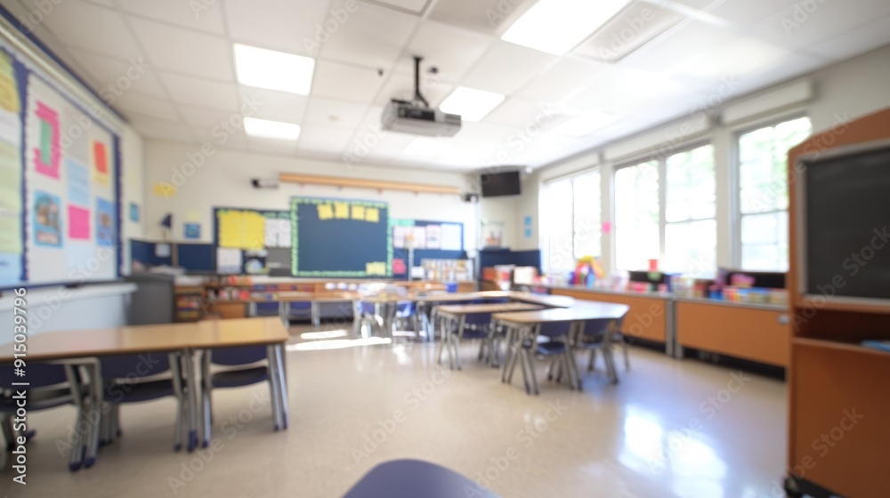 A Blurry image of elementary school classroom A Blurry image of elementary school classroom