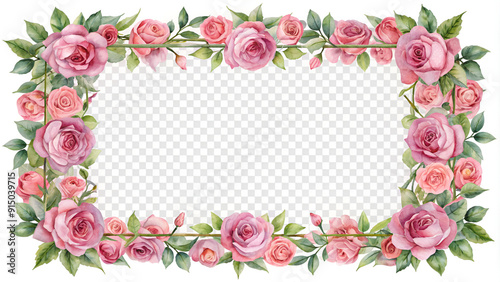 pink rose frame