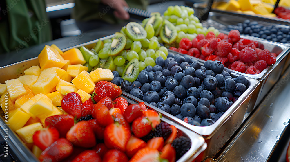 Fresh fruit being cut for breakfast, Monday morning, healthy and delicious Fresh fruit being cut for breakfast, Monday morning, healthy and delicious