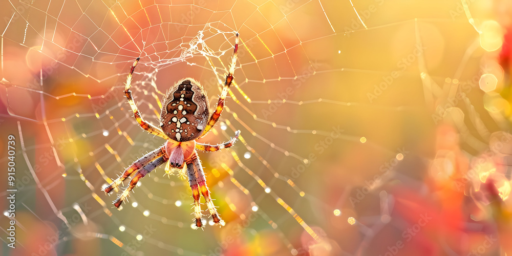 Spider in a Web - A Realistic Photography Image Spider in a Web - A Realistic Photography Image