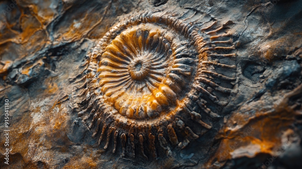 Fossilized Marine Life Close-Up: Intricate Details of Ancient Sea Creatures Fossilized Marine Life Close-Up: Intricate Details of Ancient Sea Creatures