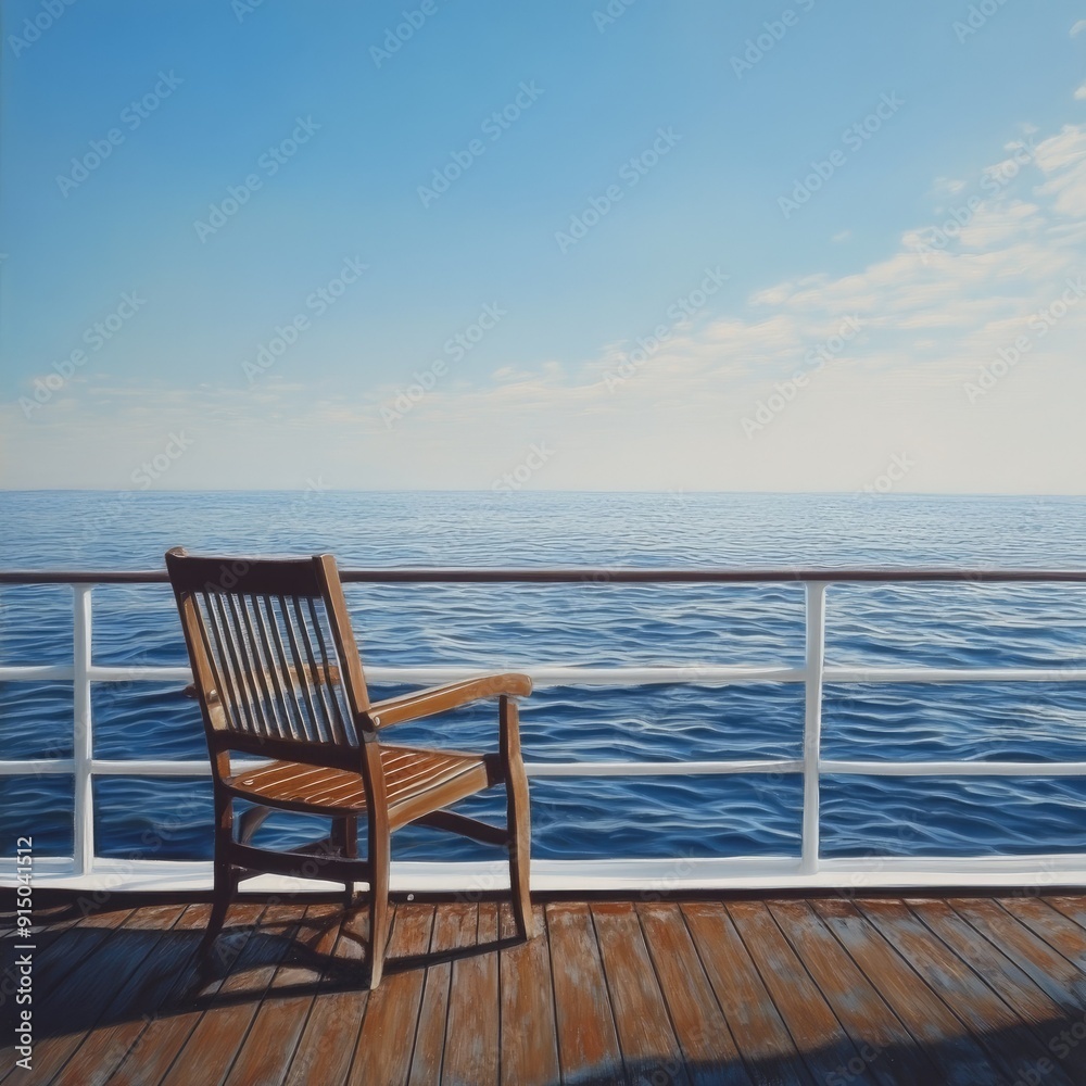 Serene Seascape Solace A Cabin Cruiser Deck Chair Inviting Tranquil Rest and Contemplation Serene Seascape Solace A Cabin Cruiser Deck Chair Inviting Tranquil Rest and Contemplation