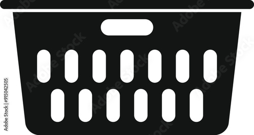 Black plastic laundry basket allowing for air circulation and preventing mildew growth