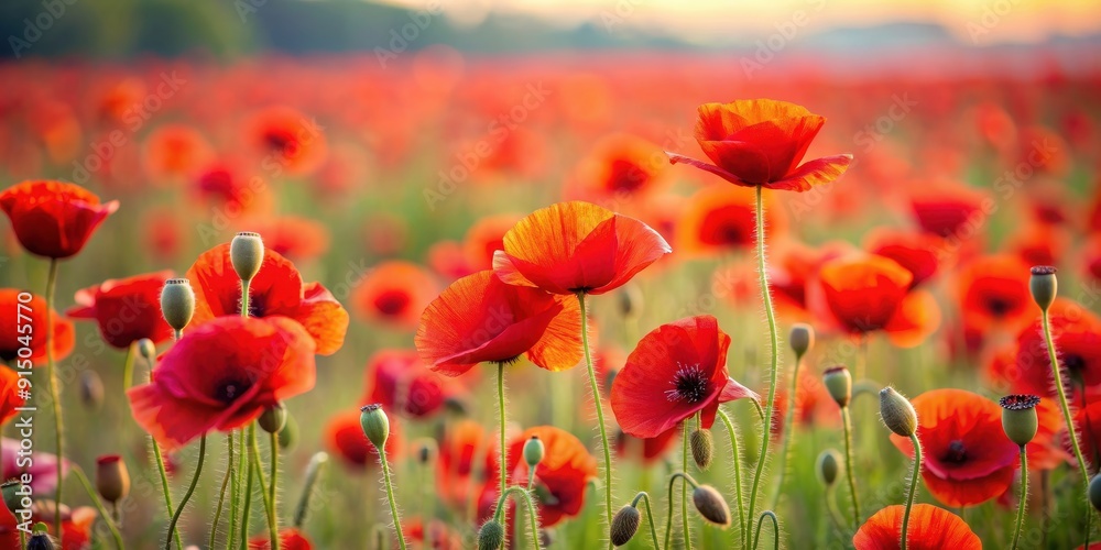 Vibrant red poppy flowers blooming in a field , nature, vibrant, red, poppy, flowers, spring, blooming, field, garden, botanical Vibrant red poppy flowers blooming in a field , nature, vibrant, red, poppy, flowers, spring, blooming, field, garden, botanical