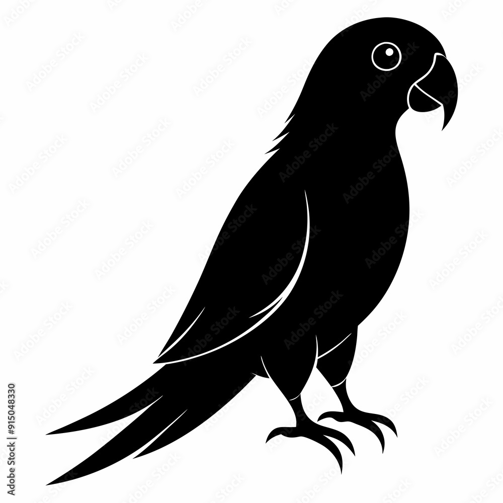 Obraz premium Parakeet Black silhouette