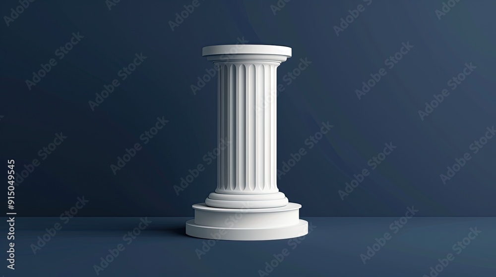 A single white column on a dark blue background. A single white column on a dark blue background.