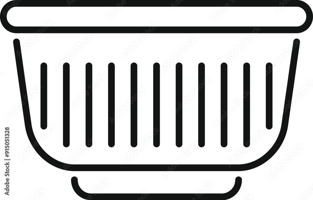 Simple line icon of an empty basket representing shopping, commerce, retail, and consumerism Simple line icon of an empty basket representing shopping, commerce, retail, and consumerism