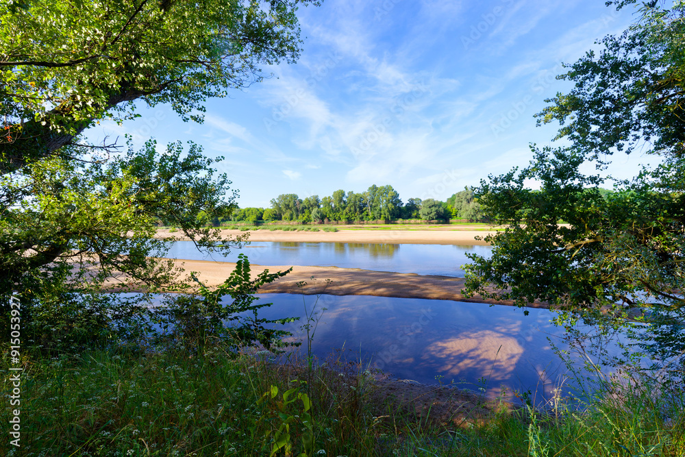 Loire river in the preserved natural site of Bonny islands Loire river in the preserved natural site of Bonny islands