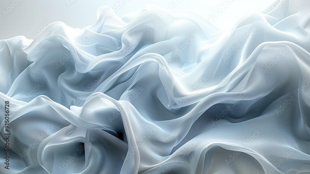 Fototapeta premium Abstract flowing lines in light grey on a white background.