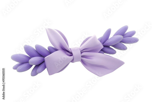 Elegant purple bow and flower arrangement, perfect for crafting, gift wrapping, and decoration. Ideal for creative projects and festive occasions.