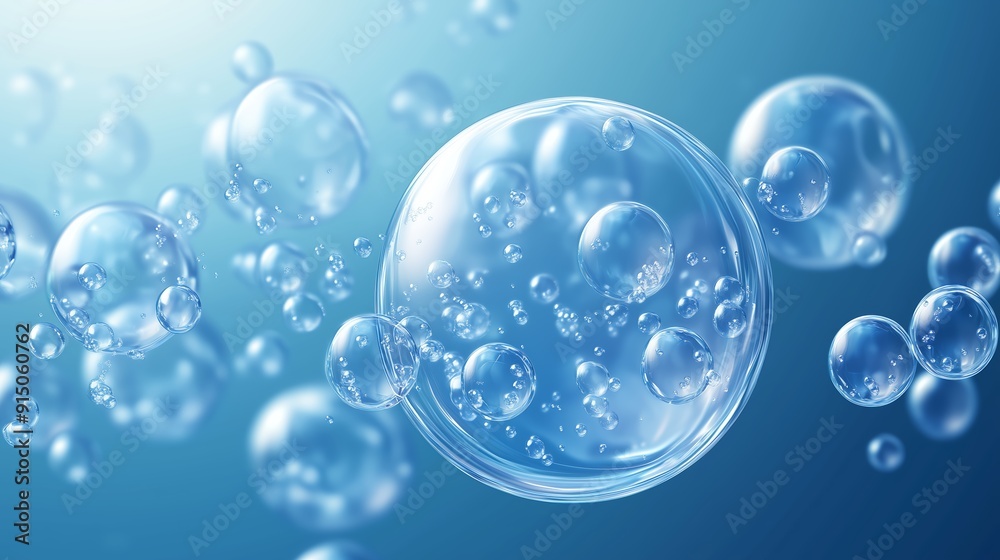 Bubbles rise and float serenely in a clear blue underwater environment during a calm afternoon Bubbles rise and float serenely in a clear blue underwater environment during a calm afternoon