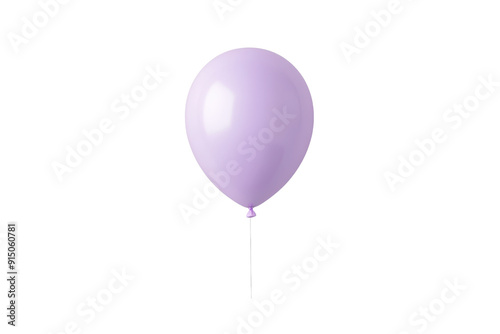 Elegant single purple balloon isolated on transparent background. Ideal for party, celebration, or decoration themes in photos and graphics. photo