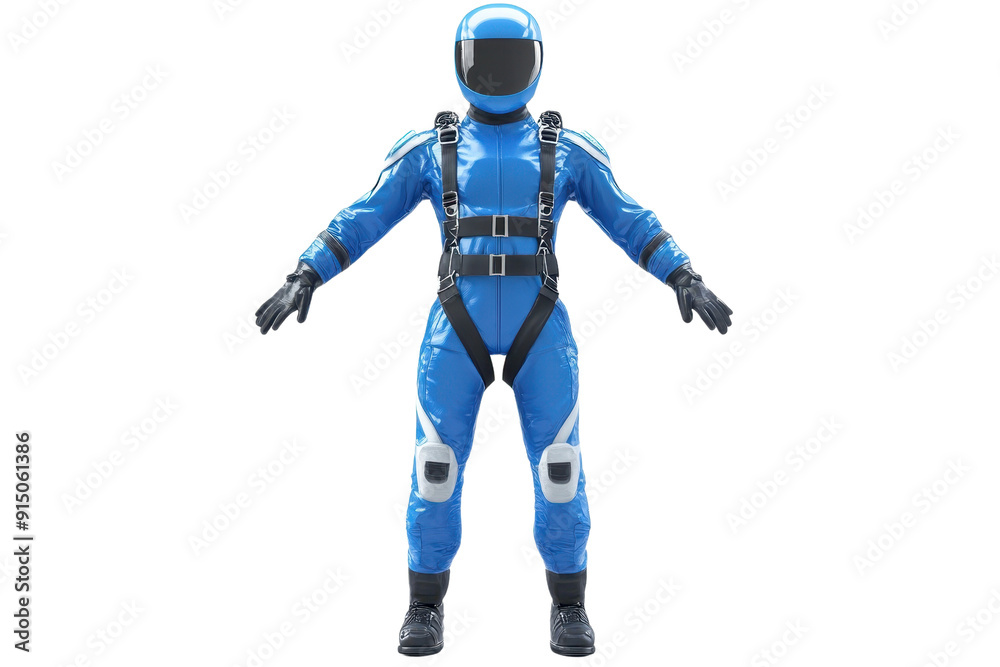 Front view of a blue spacesuit with a helmet, isolated on a transparent background. showcasing modern astronaut gear for space exploration. Front view of a blue spacesuit with a helmet, isolated on a transparent background. showcasing modern astronaut gear for space exploration.