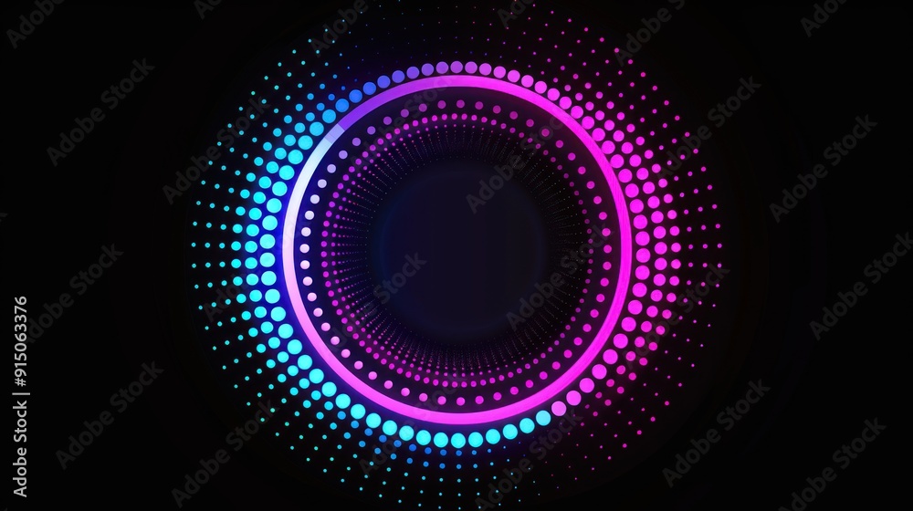 Abstract Circle with Glowing Neon Lights Abstract Circle with Glowing Neon Lights