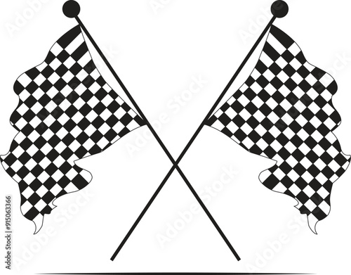 Crossed checkered racing flags eps Ai vector file jpeg and png