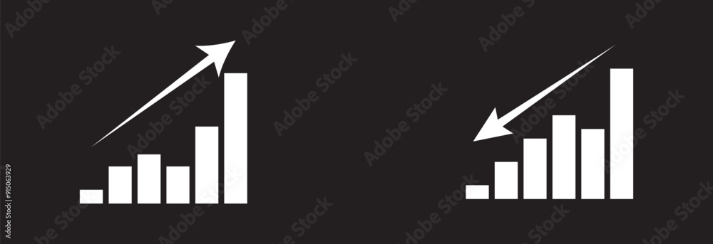 Growth chart icon. Growing bar graph. Vector illustration design eps 10 Growth chart icon. Growing bar graph. Vector illustration design eps 10